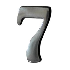The House Nameplate Company Brushed Silver effect Aluminium Self-adhesive House number 7, (H)50mm (W)25mm
