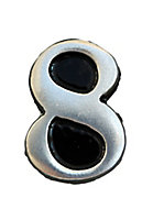 The House Nameplate Company Brushed Silver effect Aluminium Self-adhesive House number 8, (H)50mm (W)25mm