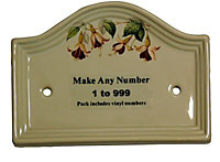 The House Nameplate Company Ceramic Self-adhesive House number, (H)160mm (W)120mm