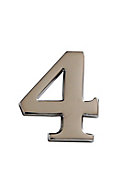 The House Nameplate Company Chrome-plated Metal Self-adhesive House number 4, (H)60mm (W)40mm