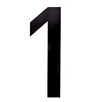 The House Nameplate Company Gloss Black PVC House number 1, (H)150mm (W)100mm