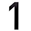 The House Nameplate Company Gloss Black PVC House number 1, (H)250mm (W)100mm