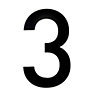 The House Nameplate Company Gloss Black PVC House number 3, (H)150mm (W)100mm
