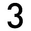 The House Nameplate Company Gloss Black PVC House number 3, (H)250mm (W)100mm