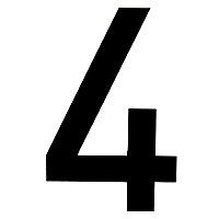 The House Nameplate Company Gloss Black PVC House number 4, (H)250mm (W)100mm
