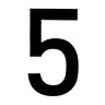 The House Nameplate Company Gloss Black PVC House number 5, (H)250mm (W)100mm