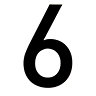 The House Nameplate Company Gloss Black PVC House number 6, (H)250mm (W)100mm