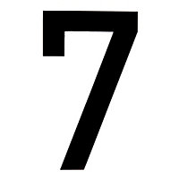 The House Nameplate Company Gloss Black PVC House number 7, (H)150mm (W)100mm