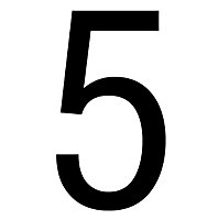 The House Nameplate Company Gloss Black uPVC Self-adhesive House number 5, (H)60mm (W)40mm