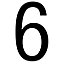 The House Nameplate Company Gloss Black uPVC Self-adhesive House number 6, (H)60mm (W)40mm