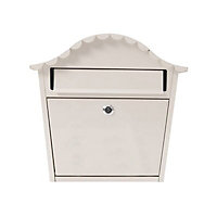 The House Nameplate Company Gloss Cream Steel Lockable Post box, (H)340mm (W)330mm