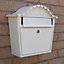 The House Nameplate Company Gloss Cream Steel Lockable Post box, (H)340mm (W)330mm