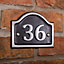 The House Nameplate Company Polished Aluminium House number 37, (H)115mm (W)115mm