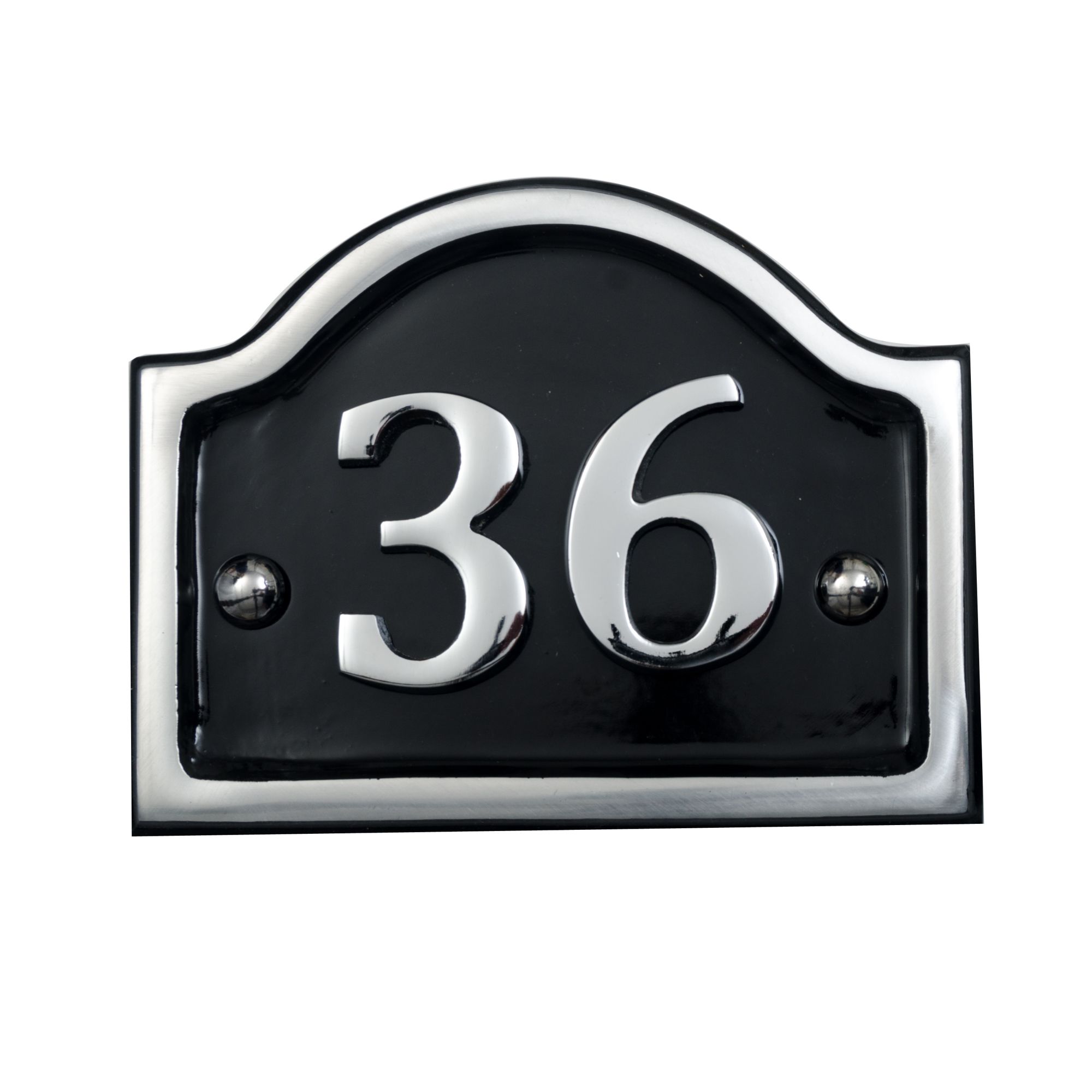 The House Nameplate Company Polished Aluminium House number 37, (H ...