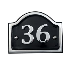 The House Nameplate Company Polished Aluminium House number 37, (H)115mm (W)115mm
