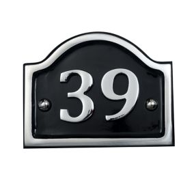 The House Nameplate Company Polished Aluminium House number 40, (H)115mm (W)115mm