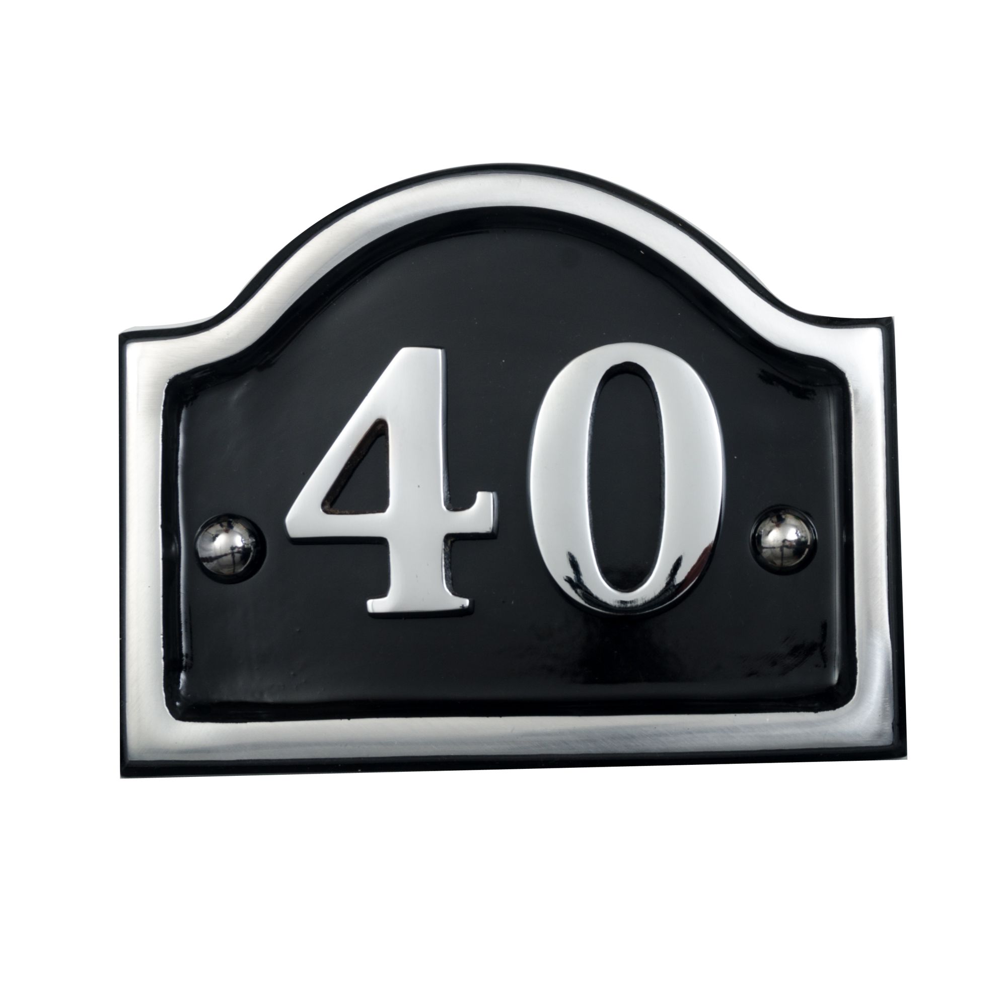 The House Nameplate Company Polished Aluminium Oval House number 34, (H)102mm (W)152mm