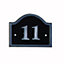 The House Nameplate Company Polished Black Aluminium House number 11, (H)120mm (W)160mm