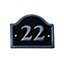 The House Nameplate Company Polished Black Aluminium House number 22, (H)120mm (W)160mm