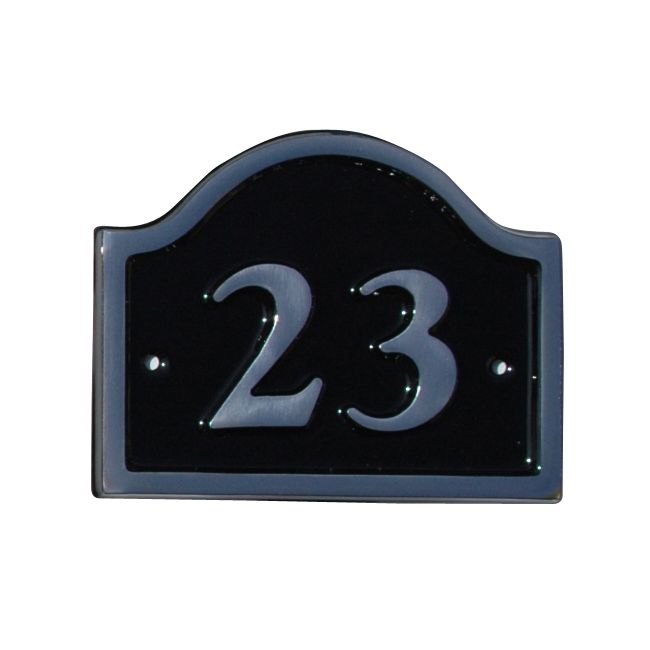 The House Nameplate Company Polished Black Aluminium House number 23, (H)120mm (W)160mm