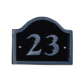 The House Nameplate Company Polished Black Aluminium House number 23, (H)120mm (W)160mm