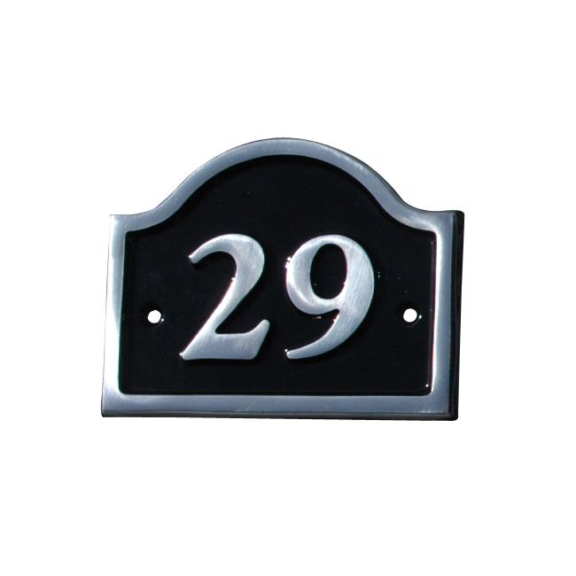 The House Nameplate Company Polished Black Aluminium House number 29