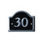 The House Nameplate Company Polished Black Aluminium House number 30, (H)120mm (W)160mm