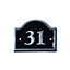 The House Nameplate Company Polished Black Aluminium House number 31, (H)120mm (W)160mm