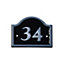 The House Nameplate Company Polished Black Aluminium House number 34, (H)120mm (W)160mm