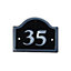 The House Nameplate Company Polished Black Aluminium House number 35, (H)120mm (W)160mm