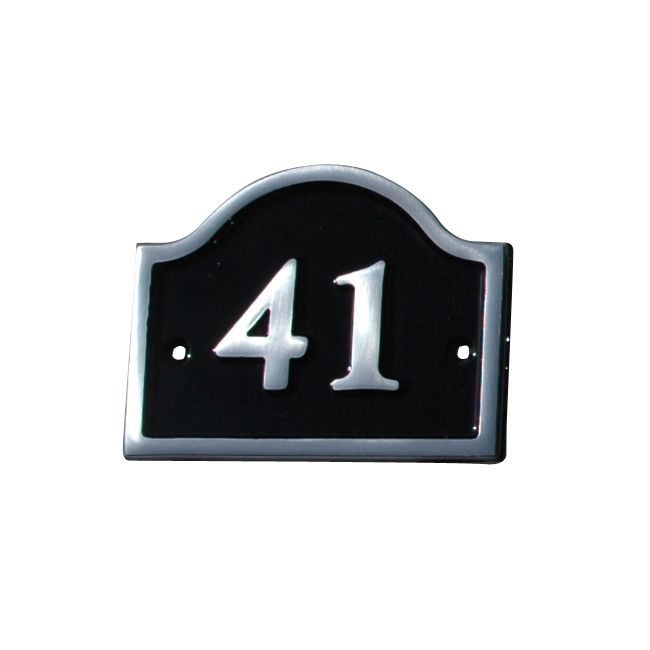 The House Nameplate Company Polished Black Aluminium House number 41, (H)120mm (W)160mm