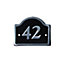 The House Nameplate Company Polished Black Aluminium House number 42, (H)120mm (W)160mm