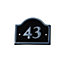 The House Nameplate Company Polished Black Aluminium House number 43, (H)120mm (W)160mm