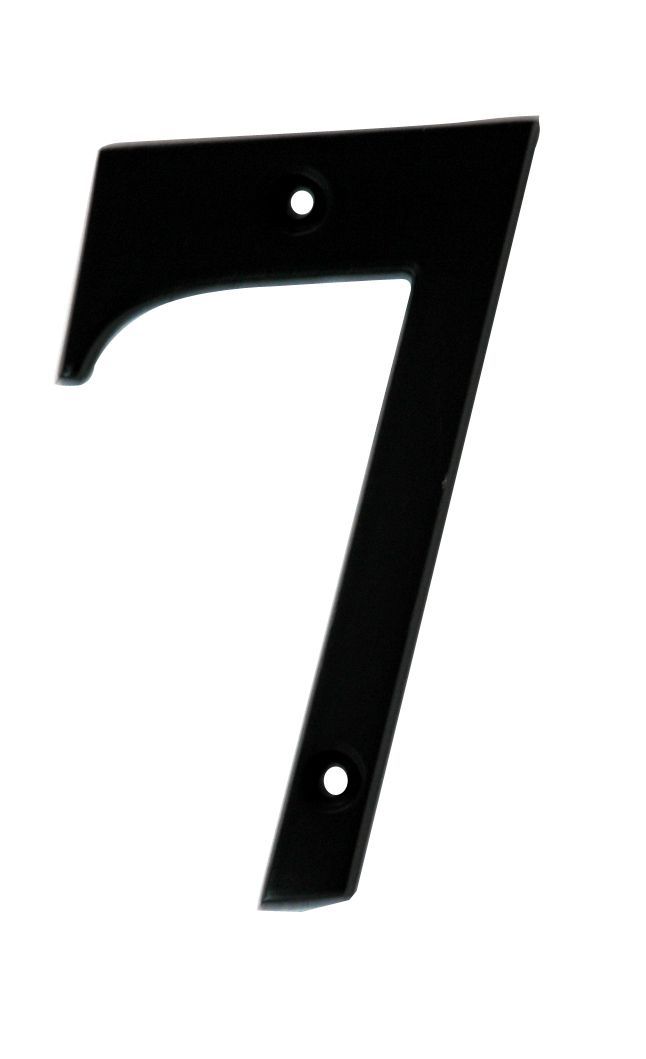 The House Nameplate Company Polished Black Aluminium House number 7, (H ...