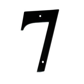 The House Nameplate Company Polished Black Aluminium House number 7, (H)100mm (W)65mm