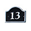 The House Nameplate Company Polished Black Aluminium Non self-adhesive House number 13, (H)120mm (W)160mm