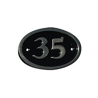 The House Nameplate Company Polished Black Brass Oval House number 35, (H)120mm (W)160mm