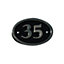 The House Nameplate Company Polished Black Brass Oval House number 35, (H)120mm (W)160mm