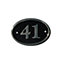 The House Nameplate Company Polished Black Brass Oval House number 41, (H)120mm (W)160mm
