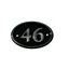 The House Nameplate Company Polished Black Brass Oval House number 46, (H)120mm (W)160mm