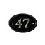 The House Nameplate Company Polished Black Brass Oval House number 47, (H)120mm (W)160mm