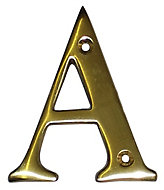 The House Nameplate Company Polished Brass House letter A, (H)100mm (W)65mm