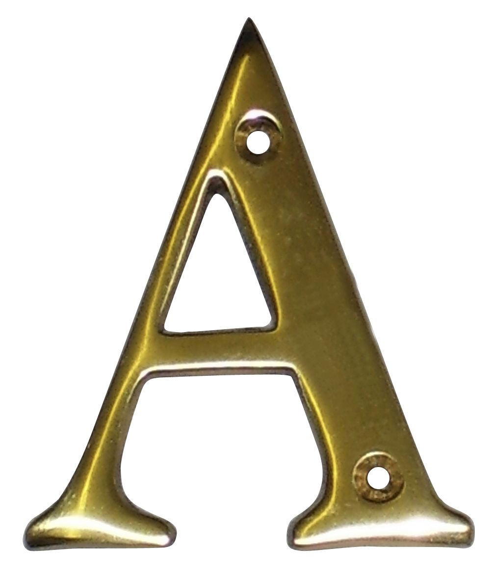 The House Nameplate Company Polished Brass House letter A, (H)100mm (W ...