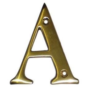 The House Nameplate Company Polished Brass House letter A, (H)100mm (W)65mm