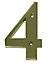 The House Nameplate Company Polished Brass House number 4, (H)150mm (W)85mm