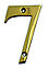 The House Nameplate Company Polished Brass House number 7, (H)100mm (W)65mm