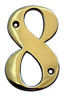 The House Nameplate Company Polished Brass House number 8, (H)100mm (W)65mm