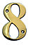 The House Nameplate Company Polished Brass House number 8, (H)100mm (W)65mm