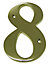 The House Nameplate Company Polished Brass House number 8, (H)150mm (W)85mm