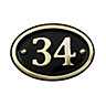 The House Nameplate Company Polished Brass Oval House number 36, (H)115mm (W)115mm